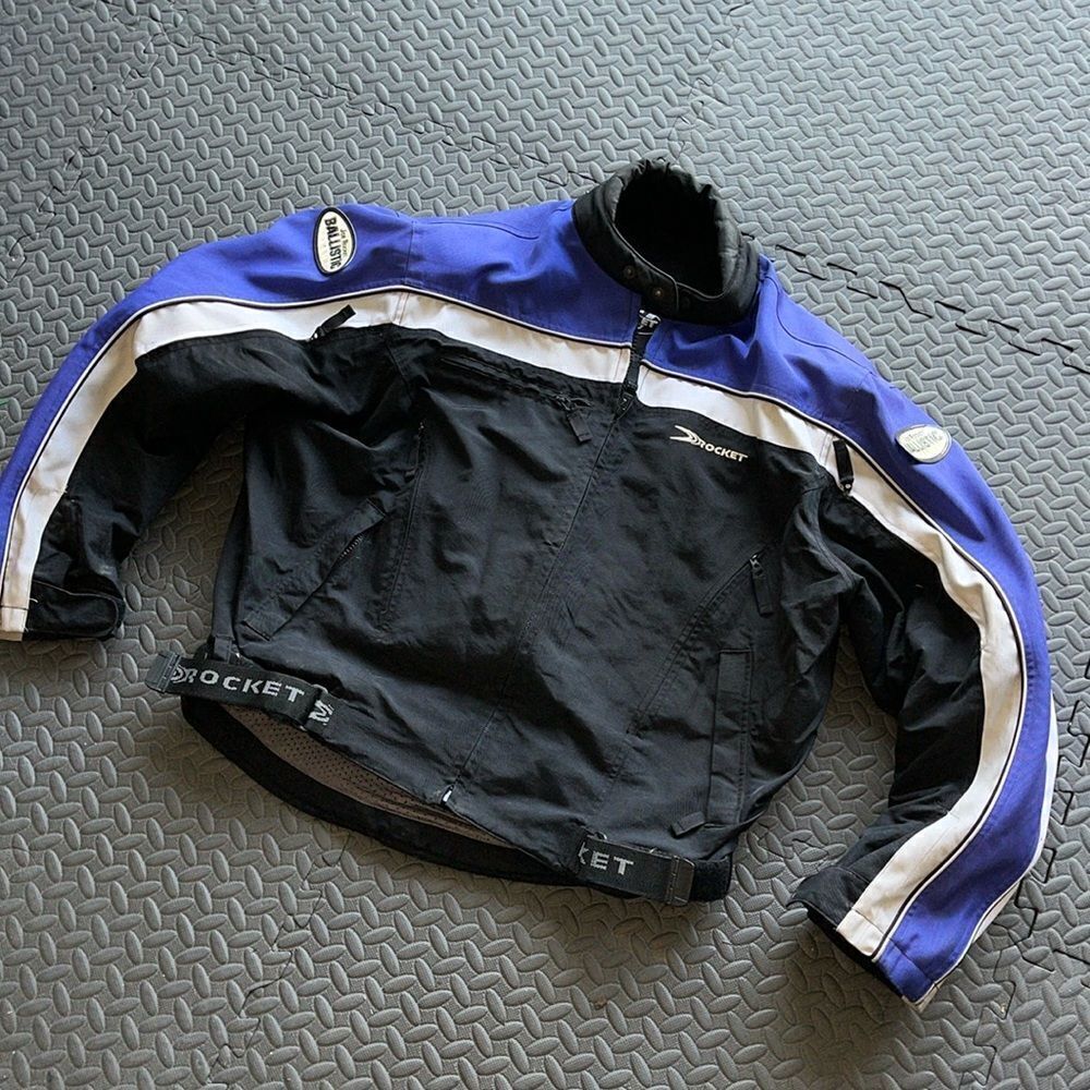 Used worn Joe Rocket Ballistic Series armored padded Motorcycle Riding Jacket XL